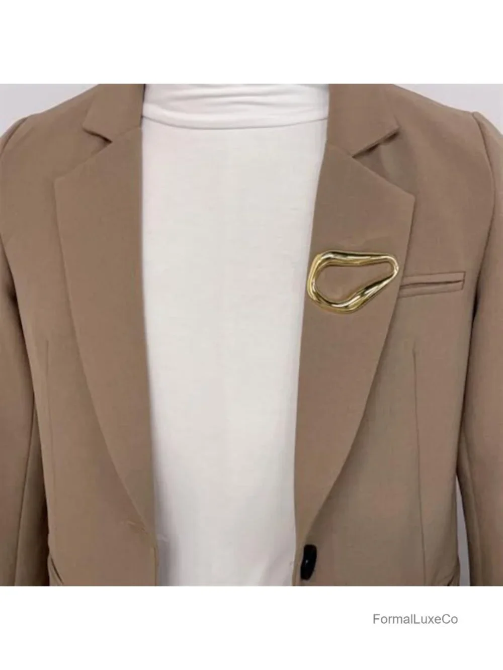 Stainless Steel Geometric Teardrop Brooch Pin for Men Women Sweater Hat Scarf